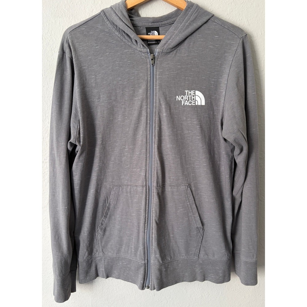 The North Face Mens Graphic Logo Zip Hoodie Size M Grey Never Stop Exploring